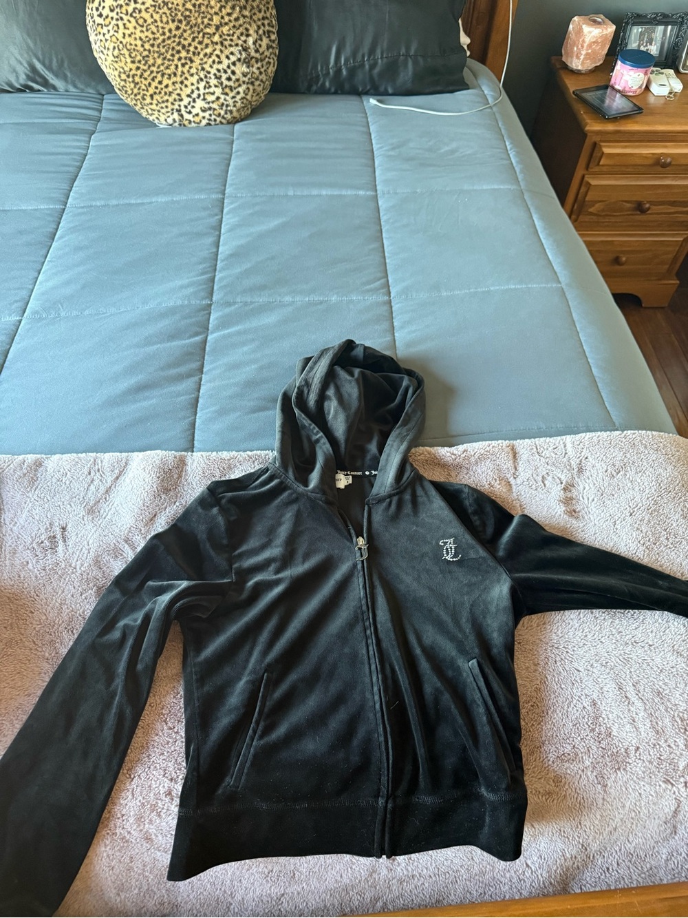 Juicy Couture Black Hooded Zip-Up Jacket